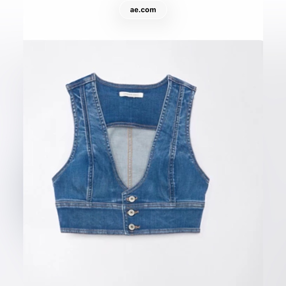 AE cropped denim bra top